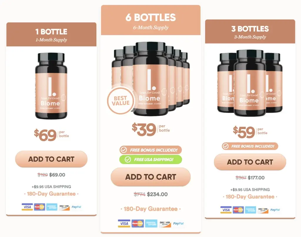 Compare LeanBiome package prices and continue to the seller’s current offer